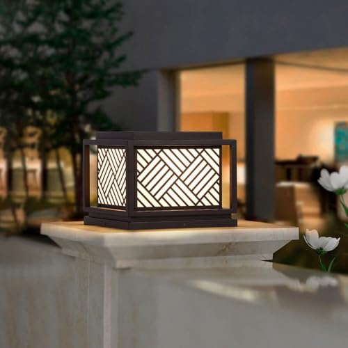 Ip65 Square Waterproof Outdoor Pillar Light Column Lamp Exterior Rain Proof Acrylic Post Lanterns Patiofor Outdoor Lighting Products