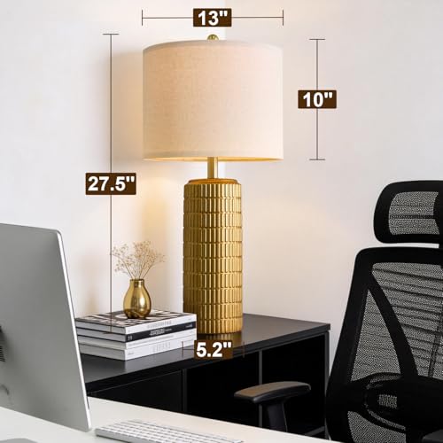 27.5'' Tall Brass Gold Table Lamps Set of 2 for Living Room (2 Count)