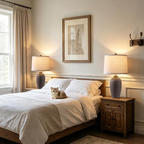 25" Farmhouse Ceramic Table Lamp for Bedroom Living Room
