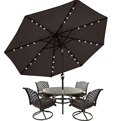 9ft Patio Umbrella with Solar Lights