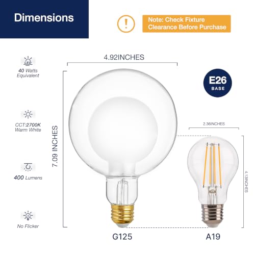 G125 Decorative Large Globe LED Bulb