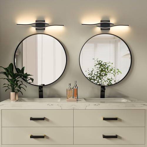 Vanity Light for Bathroom Lighting Fixtures Over Mirror Black Dimmable 5CCT Vanity Lighting Fixture Modern Bath Vanity Lights Bar 23 Inch Led Bathroom Sconces