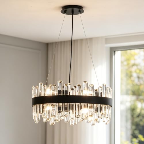 Black Crystal Chandelier for Dining Room