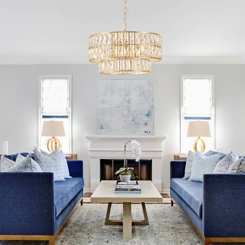 Gold Crystal Chandelier 20" 6