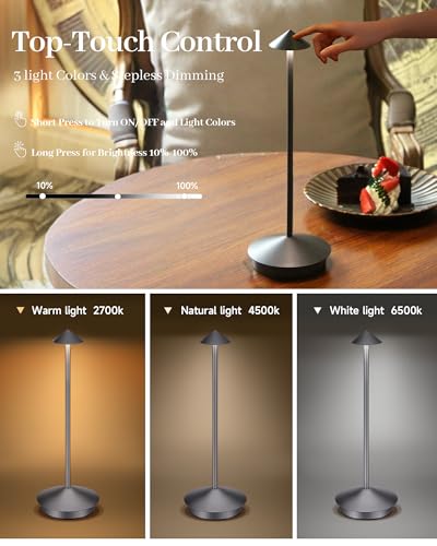 Portable Led Cordless Lamp Table Light 2 Pack