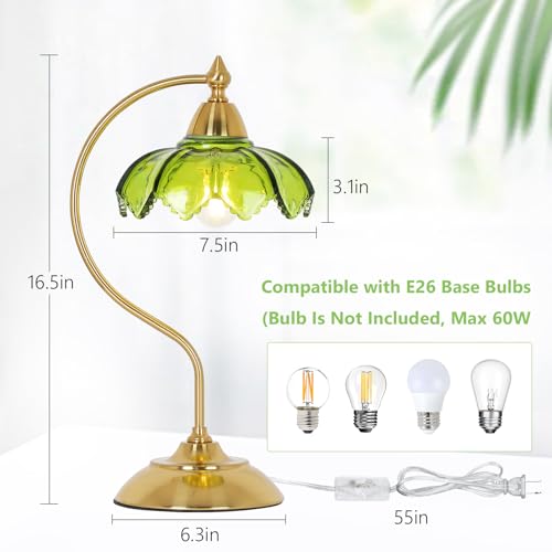 Glass Beside Table Lamp for Bedroom