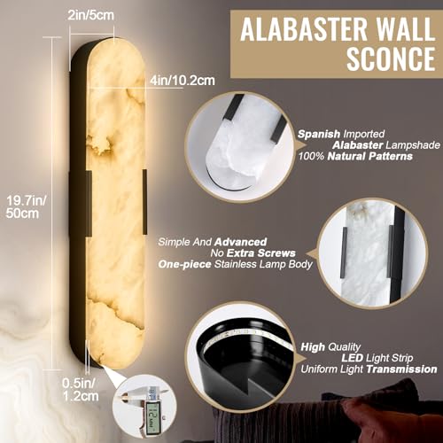 Black Alabaster Wall Sconce