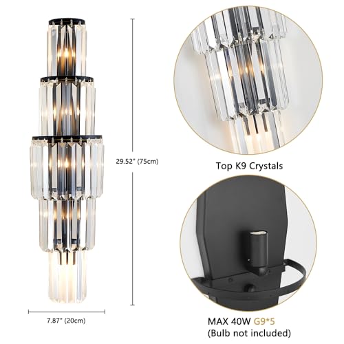 29.5 inch Modern Wall Sconce Crystal Vanity Wall Sconce Lighting 5