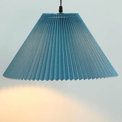Pleated Blue Lamp Shade for Arc