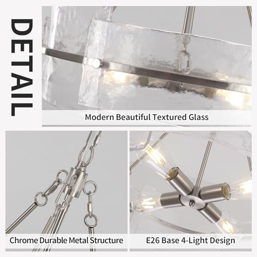 Modern 22 inch Brushed Nickel Dining Room Chandelier
