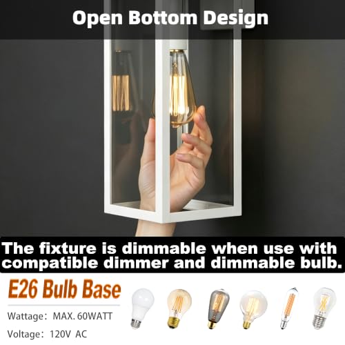 18inch 2pack Large Size Front Door Outdoor Wall Sconces for House White Exterior Wall Mount Lighting Fixtures for Balcony Porch & Patio Lights Wihte Large Outdoor Porch Light Outdoor Lamp for Garage