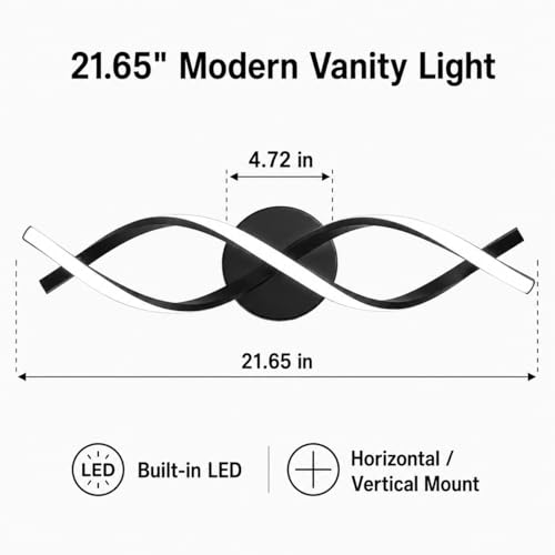 Modern Black LED Vanity Lighting