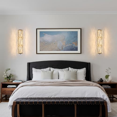 Crystal Wall Sconces 3"x12.6" Modern LED Chrome Wall Light