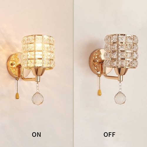 Modern Luxury Gold Crystal Wall Sconces Set of 2 (2 Count)