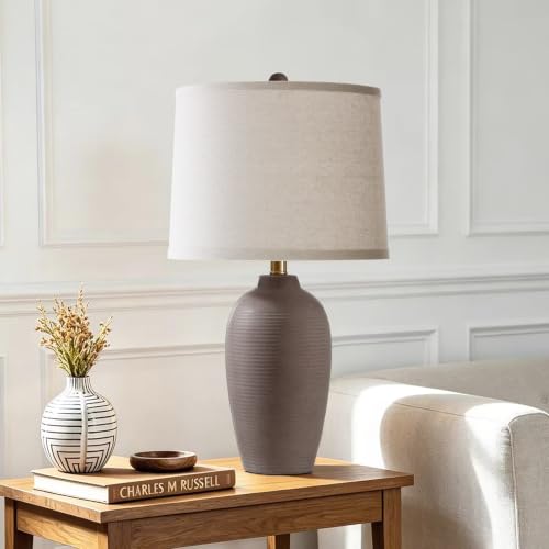 25" Farmhouse Ceramic Table Lamp for Bedroom Living Room