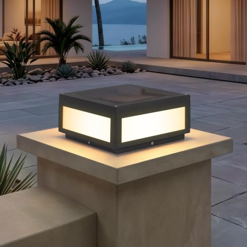 12" Square Solar Post Lights
