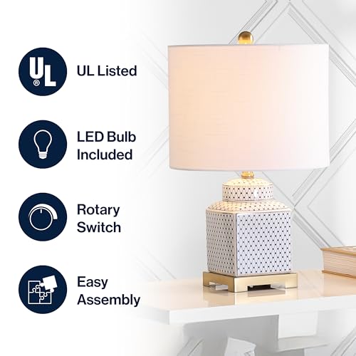 Cleo 21.5" Ceramic Metal Ginger Jar Table Lamp