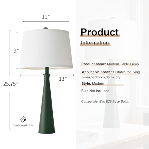 25.75" Modern Table Lamp for Bedroom Set of 2 (2 Count)