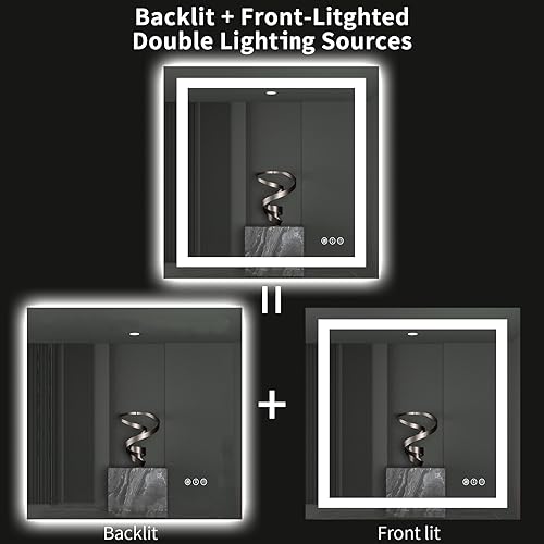 40"X38" LED Bathroom Mirror with Lights