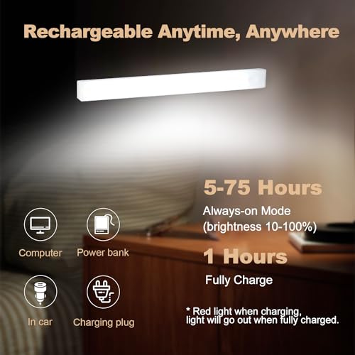 6 Pack Motion Sensor Under Cabinet Light 8 Inch Magnetic LED Closet Lights (6 Count)