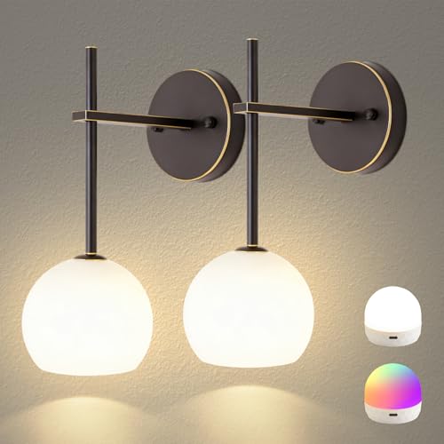 Brown Gold Battery Operated Wall Sconces Set of 2 (2 Count)