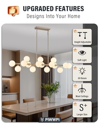 55" Long Chandeliers for Dining Room Kitchen Island