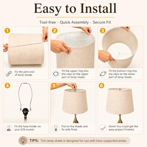 Large Drum Lamp Shades Set of 2 (2 Count)