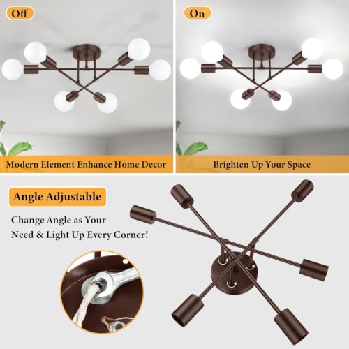 Modern Sputnik Chandelier Ceiling Light Fixture 6
