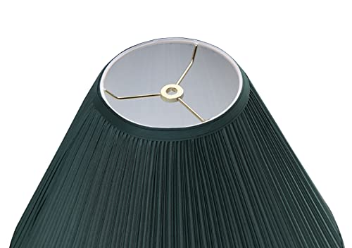 33193 Transitional Hardback Empire Shaped Mushroom Pleated Dark Green Spider Shade