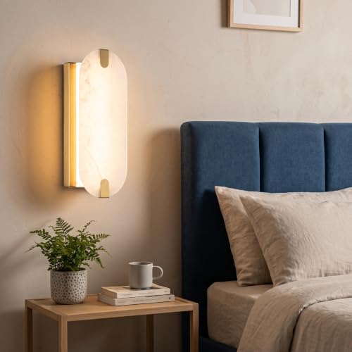 14.17 Inch Natural Alabaster Wall Sconce