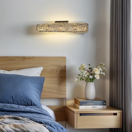 LED Crystal Wall Sconces 15.7" Modern Chrome