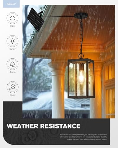 15" Solar Outdoor Pendant Light