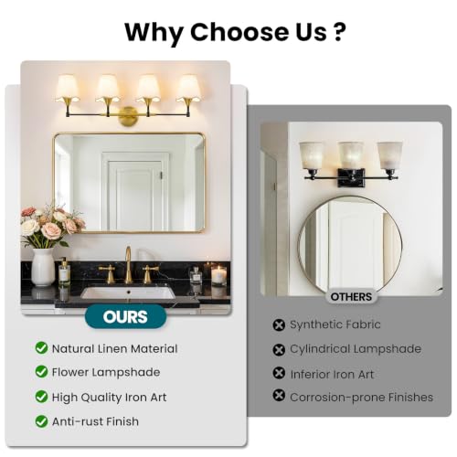 Black Gold Bathroom Vanity Light (Black Gold / 4 LIGHT)