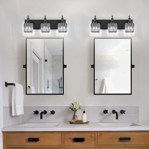 Black Crystal Bathroom Vanity Light 3