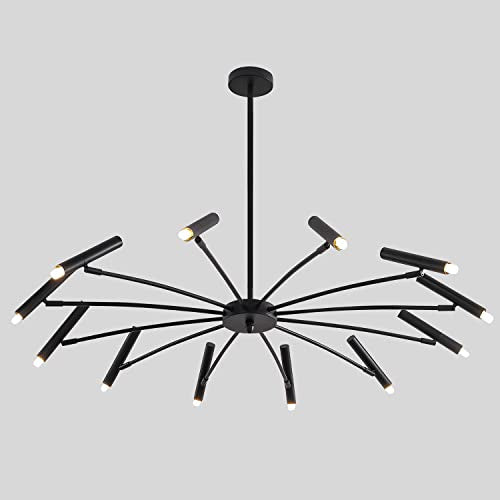 Lighting Modern Black Sputnik Chandelier Mid Century Vintage 12