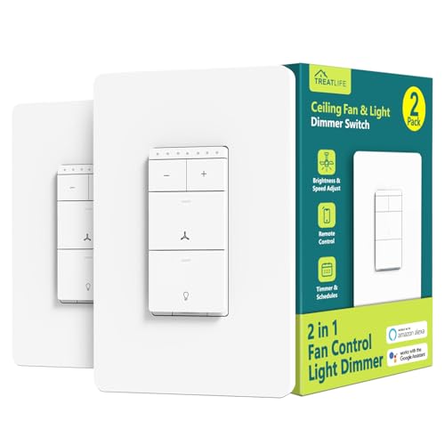 Smart Ceiling Fan Control and Dimmer Light Switch 2Pack (2 Count)