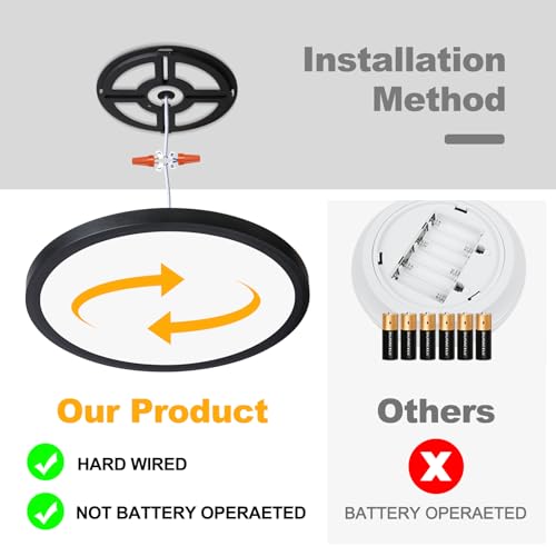 Dimmable LED Flush Mount Ceiling Light with Remote Control