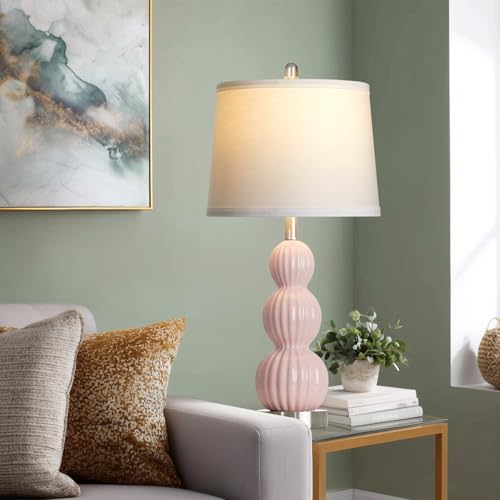 28" Pink Ceramic Table Lamps Set of 2 (2 Count)