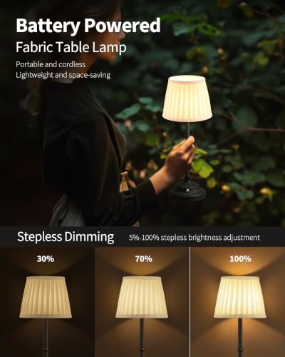 Black Cordless Portable LED Table Lamp