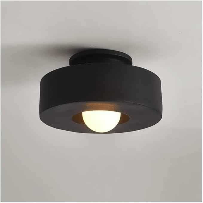 Japanese Wabi-sabi Style Resin Ceiling Light Fixture - 11.81 Inch Semi Flush Mount Ceiling Lighting for Hallway, Kitchen, Corridor, Bedroom, Entryway, Porch, Foyer (Color : Dark), D1-XYCa