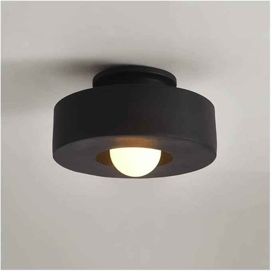 Japanese Wabi-sabi Style Resin Ceiling Light Fixture - 11.81 Inch Semi Flush Mount Ceiling Lighting for Hallway, Kitchen, Corridor, Bedroom, Entryway, Porch, Foyer (Color : Dark), D1-XYCa