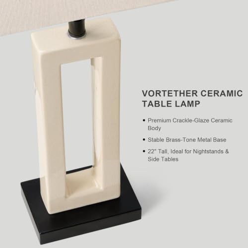 22" Modern Ceramic Table Lamps Set of 2 (2 Count)