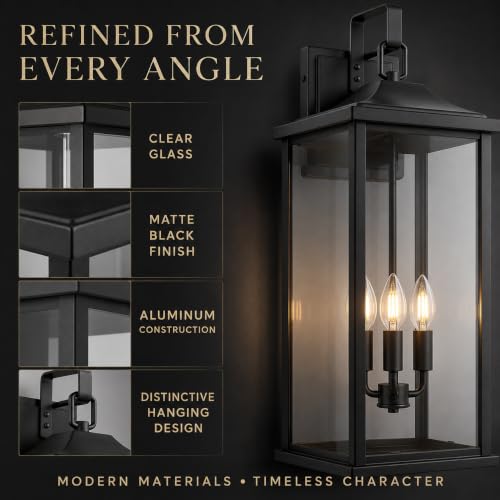 24 Inch 2 Pack Outdoor Wall Sconce (3 Count)