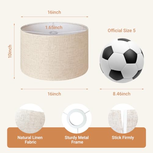 Beige Large Drum Lamp Shade for Floor Lamps