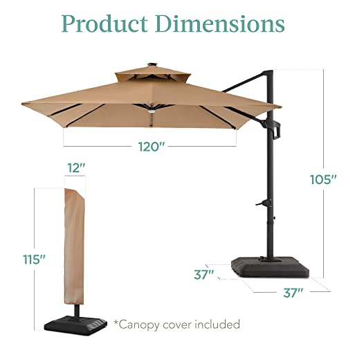 10x10ft Cantilever Patio Umbrella w
