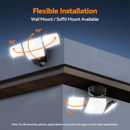 85W 10000LM Switch Controlled Outdoor Flood Lights (Black)