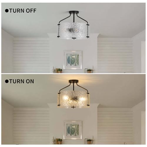 Semi Flush Mount Ceiling Light Fixture 16''Glass Chandelier Kitchen Lighting Fixtures Ceiling 3