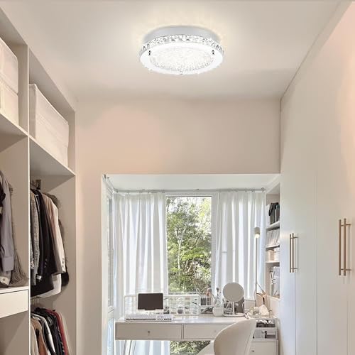 Modern Crystal Flush Mount Ceiling Light LED Kitchen Ceiling Lamp 18W