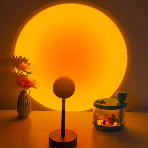 Sunset Lamp Projection Rotation Rainbow Lamp Led Romantic Visual Led Light Network Red Light with USB Modern Floor Stand Night Light Living Room Bedroom Decor
