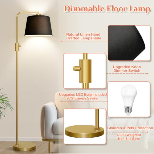 Dimmable Gold Floor Lamp